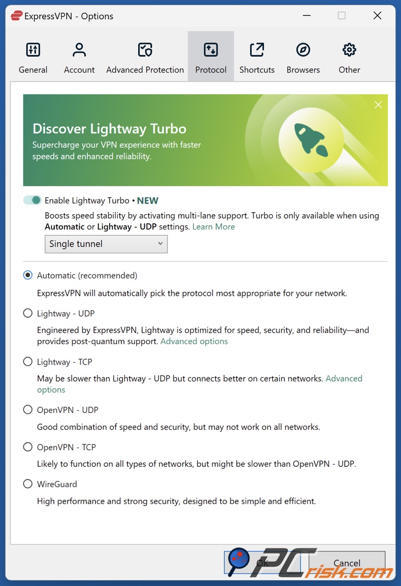 ExpressVPN Lightway protocole