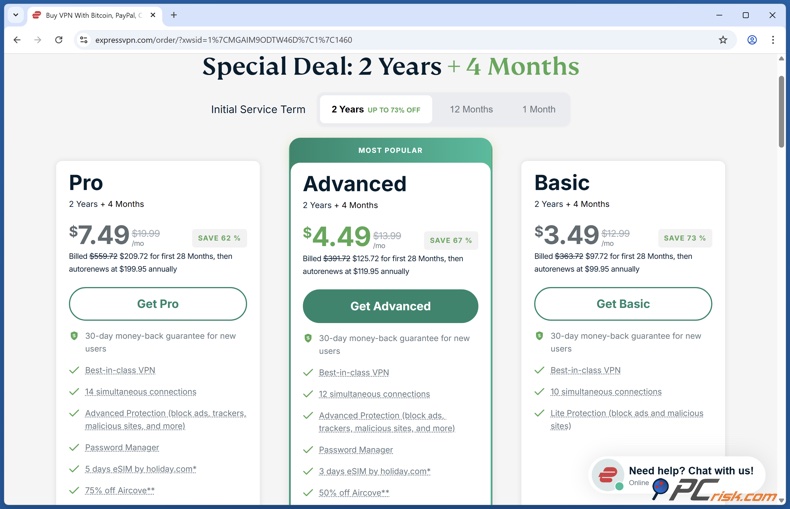 ExpressVPN tarification