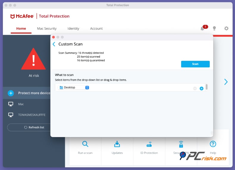 mcafee mac taux de détection des versions