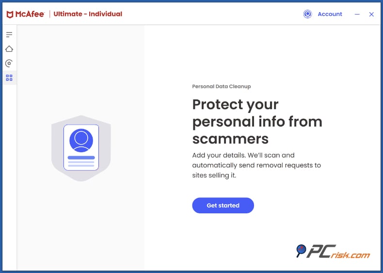 mcafee nettoyage des données personnelles