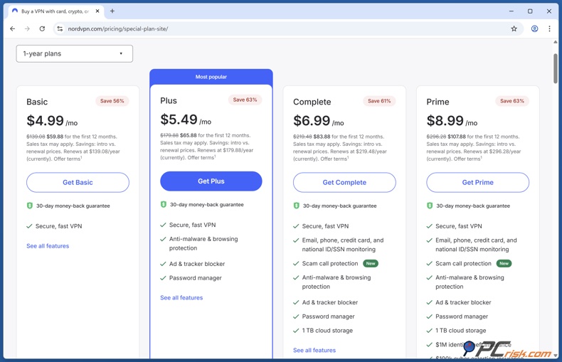 NordVPN tarification