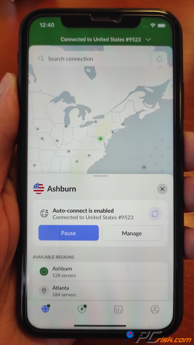 NordVPN pour l'écran d'accueil iOS