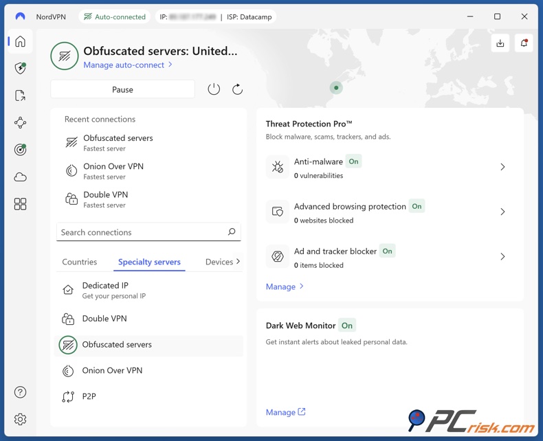 NordVPN Serveurs obscurcis