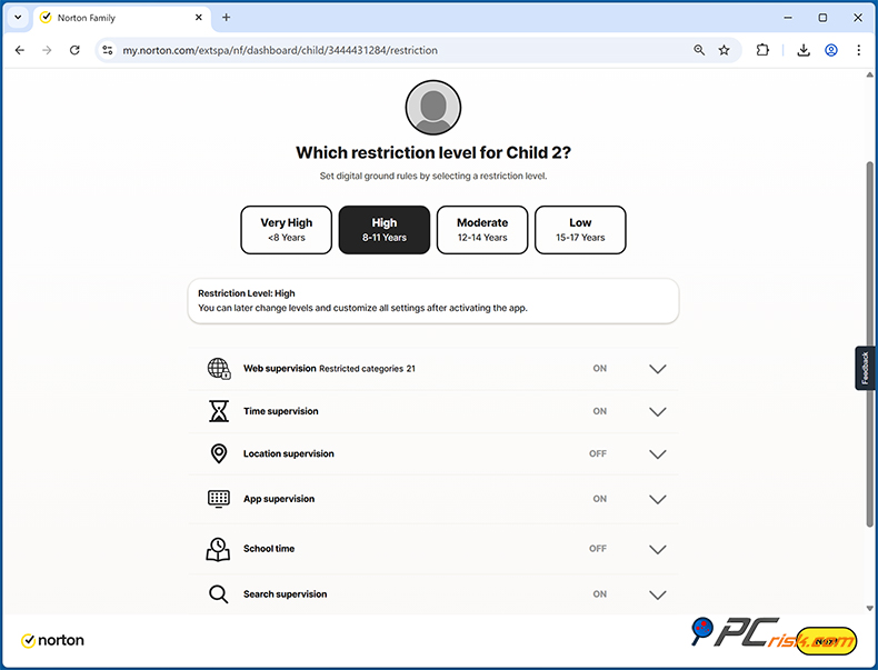 Norton AntiVirus Protection de l'enfance