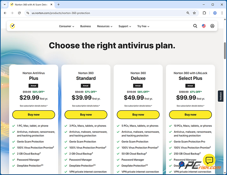 Norton AntiVirus Tarification