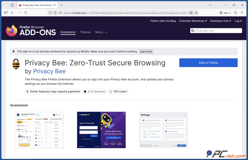 Privacy Bee Extension de navigation sécurisée Sero Trust