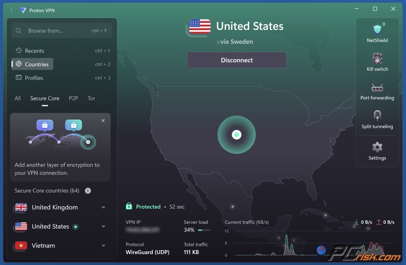 Proton VPN Noyau sécurisé