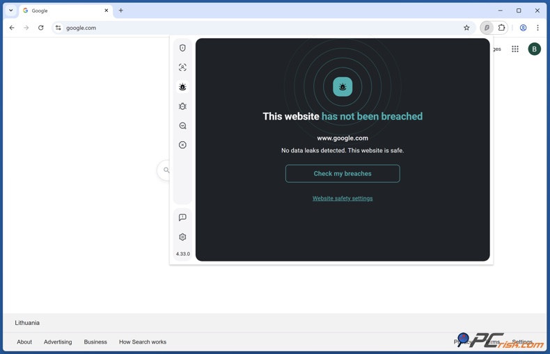 CleanWeb Alerte d'extension