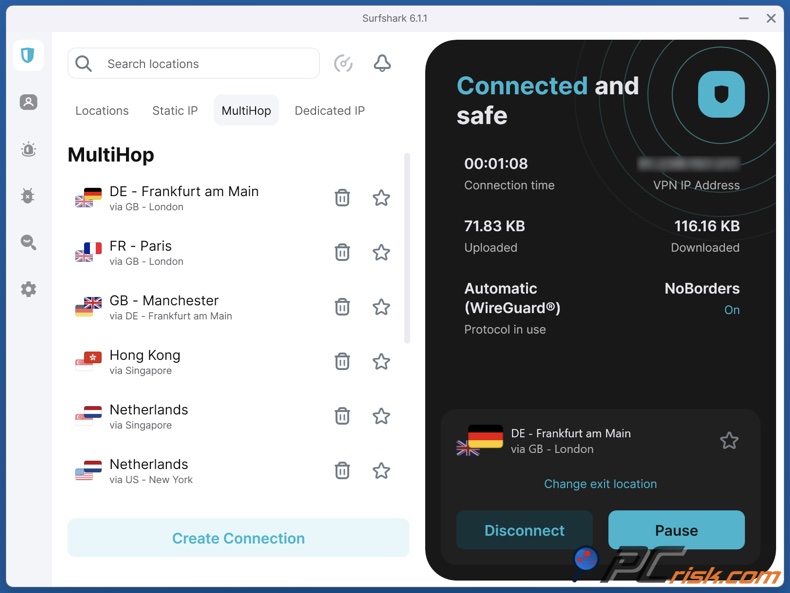 Surfshark application de bureau MultiHop