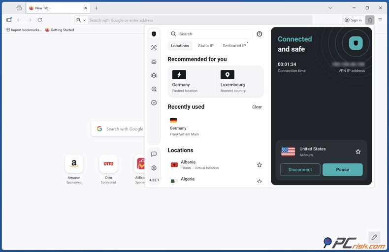 Surfshark VPN extension pour Firefox
