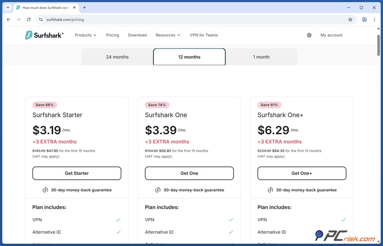 Surfshark VPN tarification annuelle