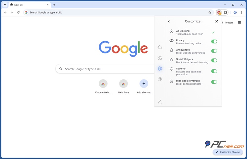 Total Adblock personnalisation