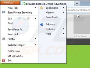 Suppression d'Ads by sense dans Mozilla Firefox étape 1