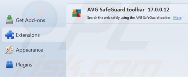 Suppression des extension d'AVG Search dans Mozilla Firefox 