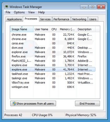 Processus du navigateur Internet