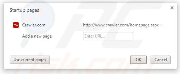 Suppression de la page d'accueil de crawler.com dans Google Chrome 