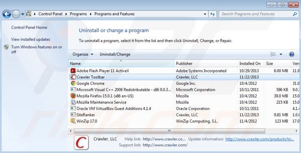 Désinstallation de crawler.com 