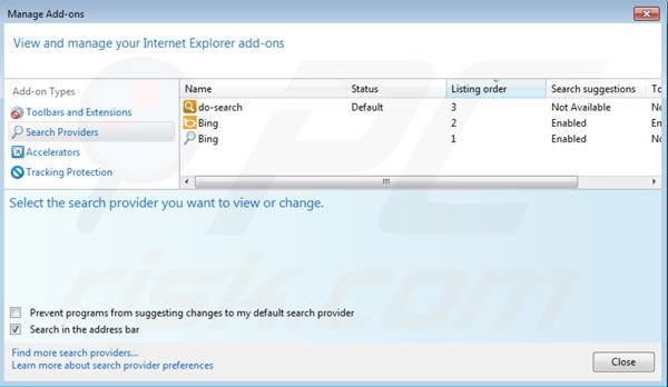 Suppression du moteur de recherche par défaut de Do-search.com dans Internet Explorer 