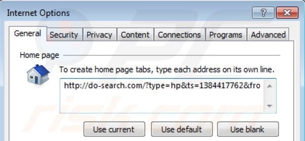 Suppression de la page d'accueil de Do-search.com dans Internet Explorer 