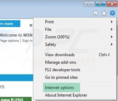 Suppression des paramètres proxy dans Internet Explorer étape 1