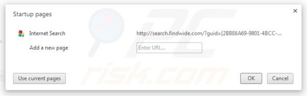 Suppression de la page d'accueil de  search.findwide.com dans Google Chrome 