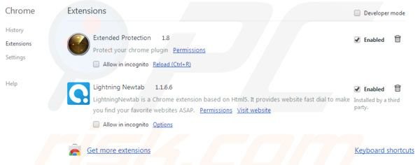 Suppression des extensions de Govome dans Chrome 