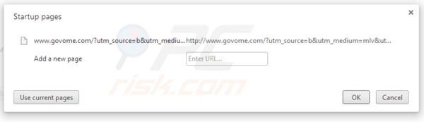 Suppression de la page d'accueil de Govome search dans Chrome 