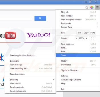 Suppression de linkey dans Google Chrome étape 1