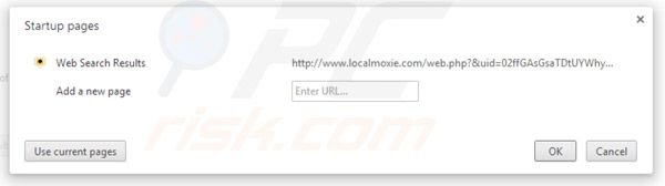 Suppression de la page d'accueil de Localmoxie dans Google Chrome 