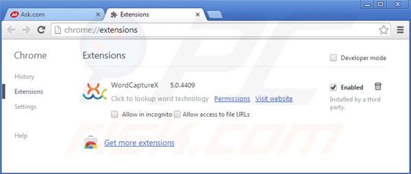 Suppression des extensions de la barre d'outils Music dans Google Chrome extensions