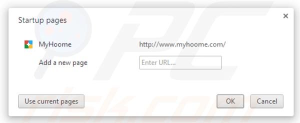 Suppression de la page d'accueil de myhoome.com dans Google Chrome étape 2