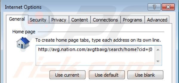 Page d'accueil Nation search dans Internet Explorer