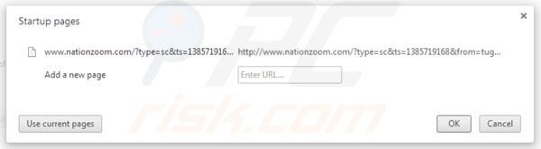 Suppression de la page d'accueil de nationzoom.com dans Google Chrome 