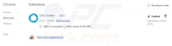 Suppression d'Only-search.com dans les extensions de Google Chrome 