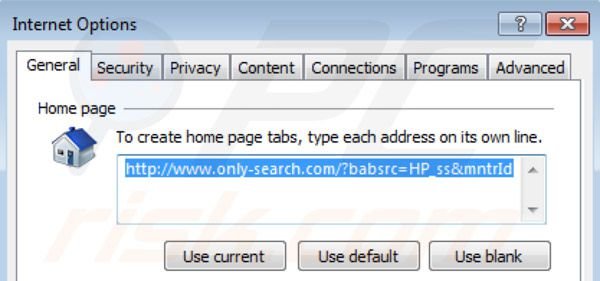 Suppression de Only-search.com dans la page d'accueil dans Internet Explorer 