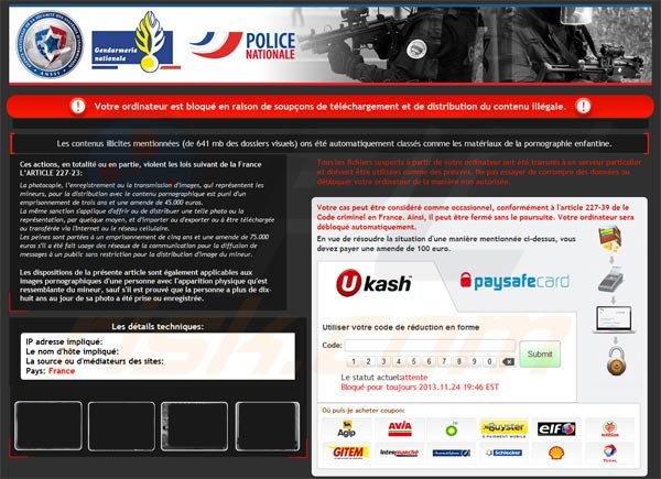 Instructions de décryptage de Police Nationale 