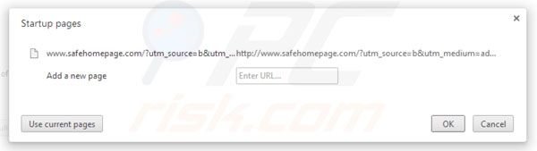 Safehomepage homepage in Google Chrome