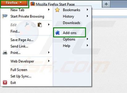 Suppression des extension de Scorpion Saver dans Mozilla Firefox étape 1