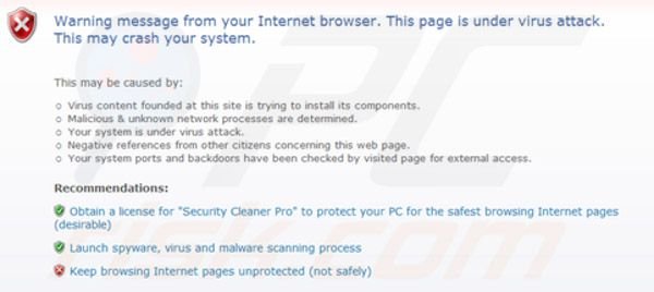 Security Cleaner Pro bloque Internet Explorer