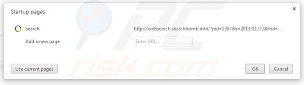 Suppression de la page d'accueil de websearch.searchbomb.com  dans Google Chrome 