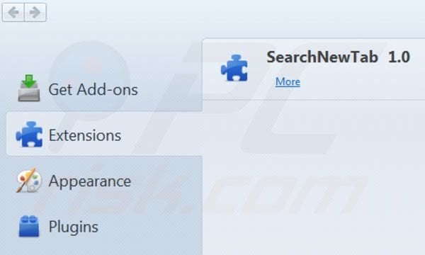 Suppression des extensions de  websearch.searchbomb.info dans Mozilla Firefox