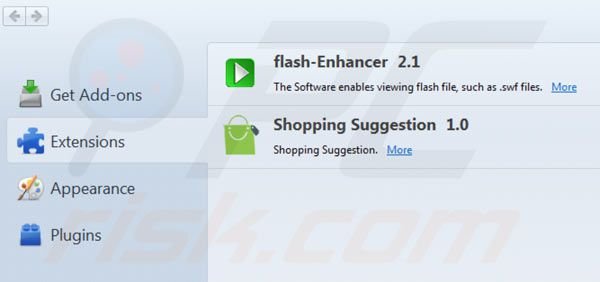 Suppression de Shopping suggestion dans Mozilla Firefox étape 2