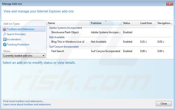 Suppression des extensions de Surf Canyon dans Internet Explorer 