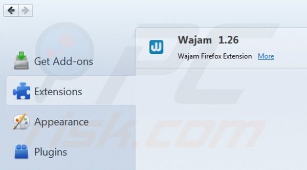 Suppression d'annonces Wajam dans Mozilla Firefox étape 2