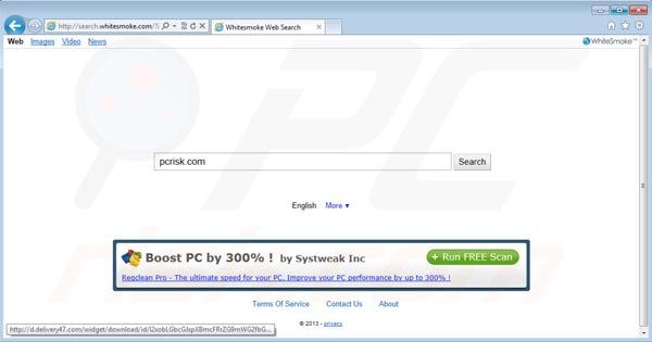 Virus de redirection Search.whitesmoke.com 