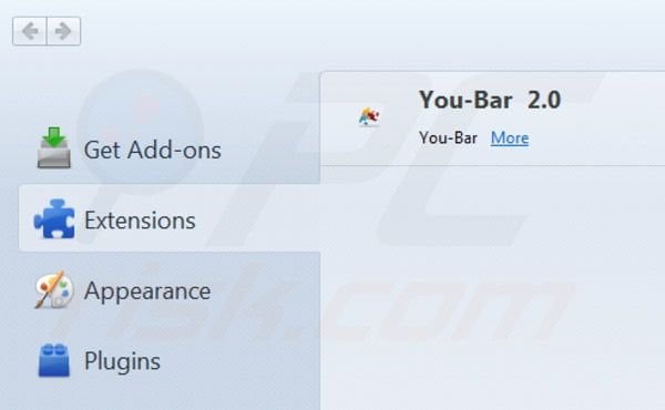 Suppression de You-bar dans Mozilla Firefox étape 2