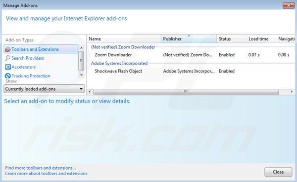 Suppression des extensions de Zoom downloader dans Internet Explorer étape 2