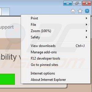 Suppression de Fortunitas dans Internet Explorer étape 1