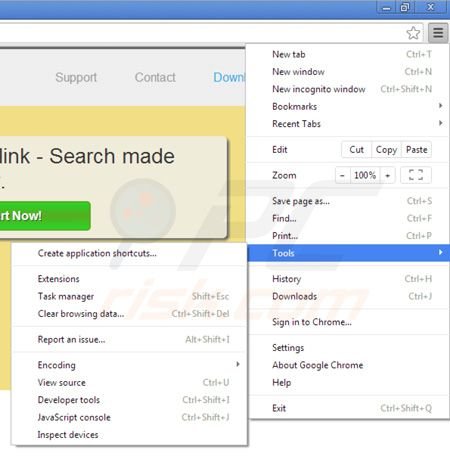 Suppression de Lookinglink ads dans Google Chrome étape 1