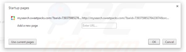 Suppression de la page d'accueil de mysearch.sweetpacks.com dans Google Chrome 